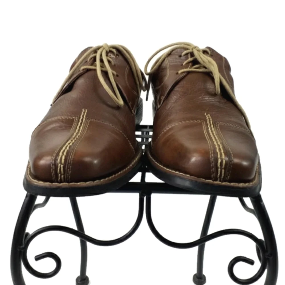 Sandro Moscoloni Brown Leather Split Toe Lace Up Oxfords Mens Size 10D